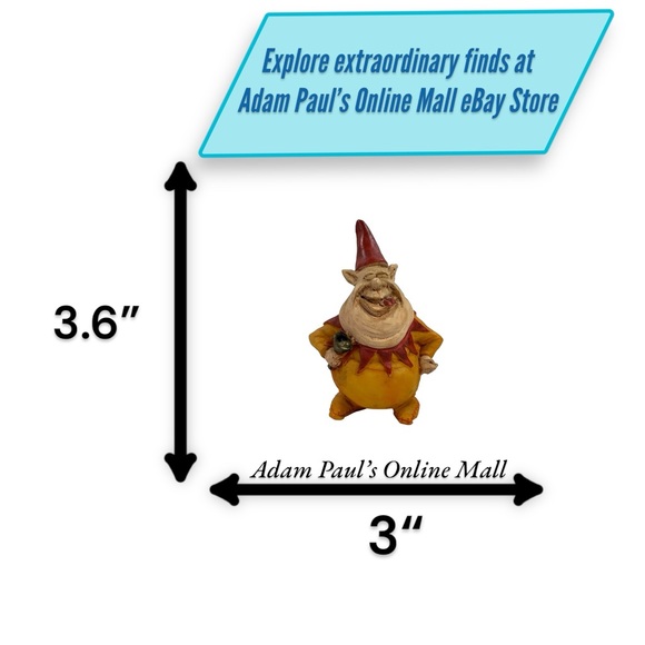 VTG Troll Ogre Laughing Gnome Jester Clown Figure Gnome Folk Art 3.6" OBI Signed - Picture 3 of 16